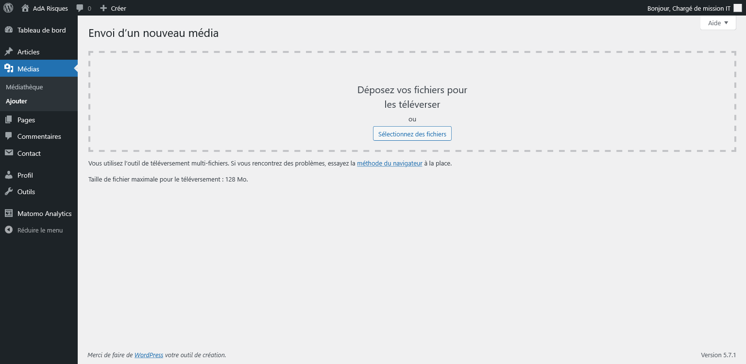 Envoi d’un nouveau média